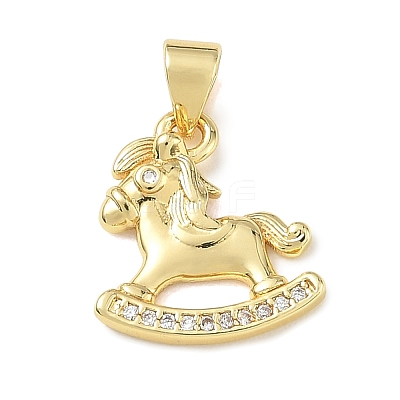 Brass Micro Pave Clear Cubic Zirconia Pendants KK-A303-05G-G-1
