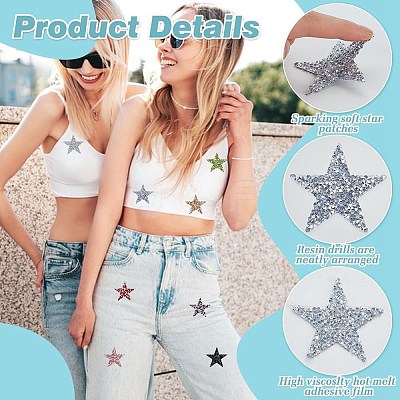 24Pcs 8 Colors Plastic Clothing Patches DIY-FG0006-21-1