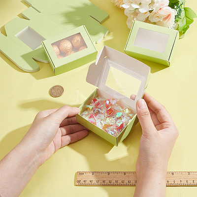 Rectangle Paper Folding Shipping Box with Window CON-WH0099-25A-1
