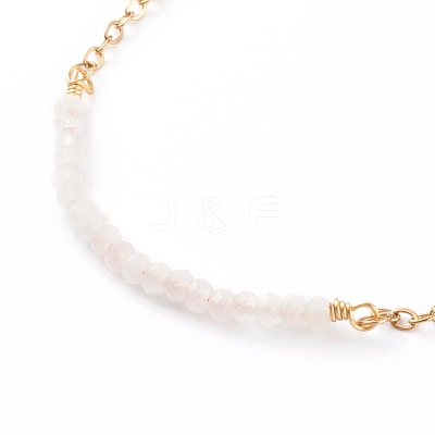 September Birthstone Natural Rose Quartz Beaded Bracelets BJEW-JB06092-09-1