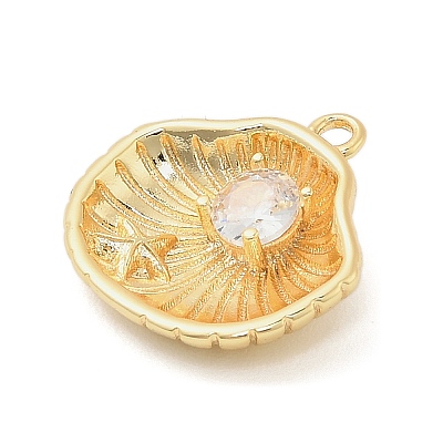 Brass Micro Pave Cubic Zirconia Pendants KK-I380-22G-1