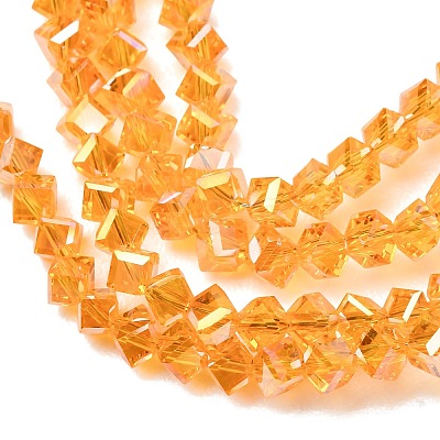 Electroplate Transparent Glass Beads Strands GL-CBA7A17-01A-04-1
