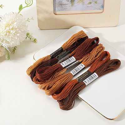 8 Skeins 8 Colors 6-Ply Polyester Embroidery Floss OCOR-CY0002-09A-1