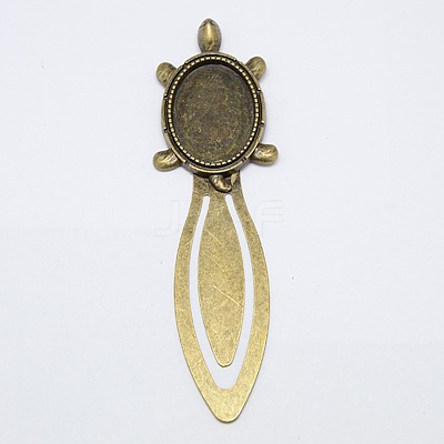 Tibetan Style Tortoise Bookmark Cabochon Settings X-TIBE-S156-AB-NR-1