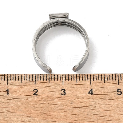 304 Stainless Steel Cuff Ring Findings STAS-B126-12A-P-1
