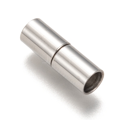 Tarnish Resistant Column 304 Stainless Steel Magnetic Clasps with Glue-in Ends STAS-I026-03-1