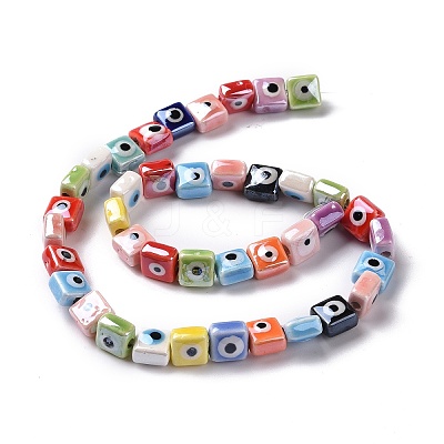 Handmade Porcelain Ceramic Beads Strands LAMP-B021-06C-1