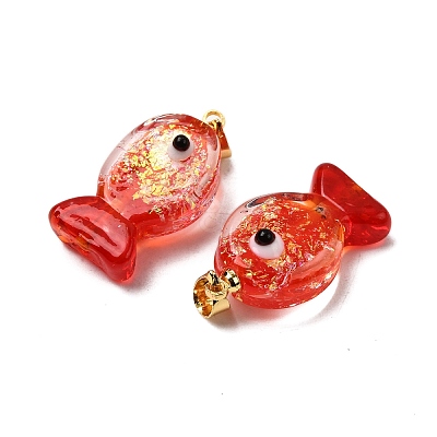 Handmade Dichroic Foil Lampwork Pendants X1-DICH-G001-01G-03-1