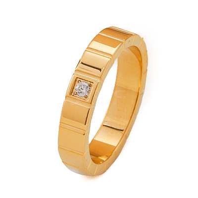 304 Stainless Steel & Cubic Zirconia Finger Rings FS-WG10832-01-1