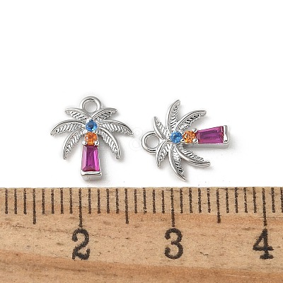Brass Micro Pave Cubic Zirconia Pendants KK-P290-58P-1
