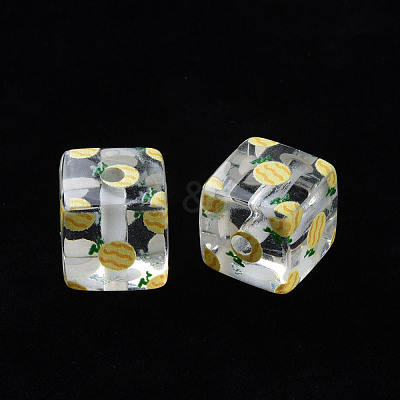 Transparent Printed Acrylic Beads MACR-S374-08A-01-1
