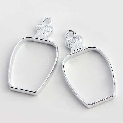 Rack Plating Alloy Bottle Open Back Bezel Pendants X-PALLOY-S047-31D-FF-1