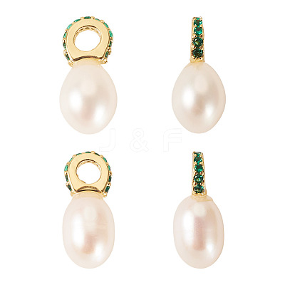 4Pcs Natural Cultured Freshwater Pearl Pendants PALLOY-TAC0177-1