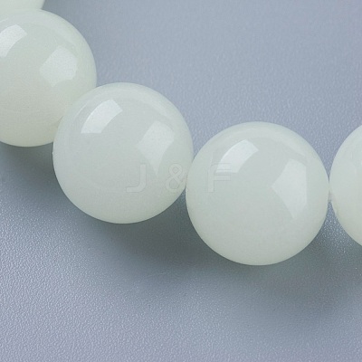 Synthetic Luminous Stone Beaded Stretch Bracelet BJEW-P203-8mm-01A-1