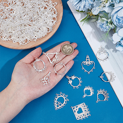 96Pcs 12 Styles Alloy Hollow Chandelier Component Links FIND-PH0061-70-1