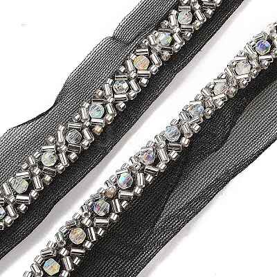 Polyester Flower Lace Trims OCOR-A007-31-1