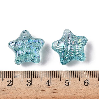 UV Plating Transparent Acrylic Beads OACR-G051-01G-1