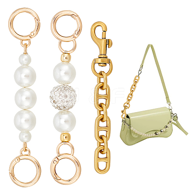 3Pcs 3 Styles ABS Plastic Imitation Pearl Bag Extension Chains FIND-UN0003-06-1
