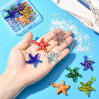 5Pcs Handmade Lampwork Pendants LAMP-YW0001-67A-1
