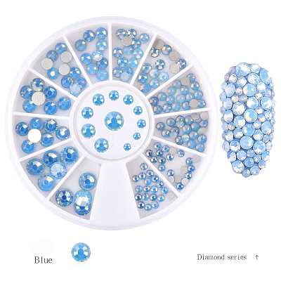 Glass Rhinestone Flat Back Cabochons MRMJ-T009-035A-1