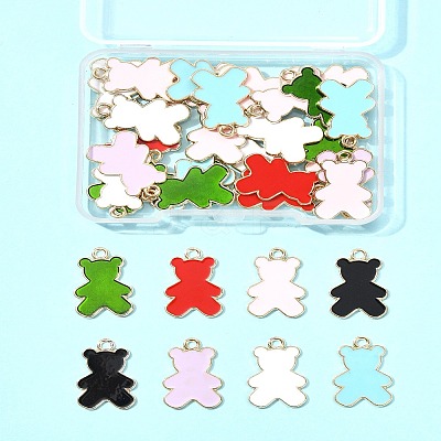 36Pcs Alloy Enamel Pendants ENAM-FS0002-88G-1