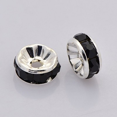 Brass Rhinestone Spacer Beads RB-A014-Z4mm-02S-NF-1