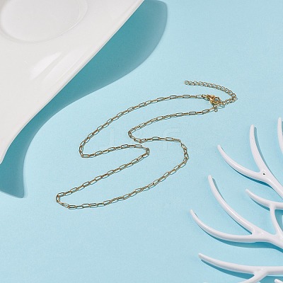 304 Stainless Steel Paperclip Chains Necklace for Women NJEW-JN03897-1
