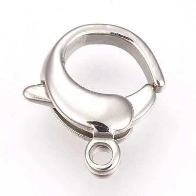 Tarnish Resistant 304 Stainless Steel Lobster Claw Clasps STAS-O114-059P-A-1