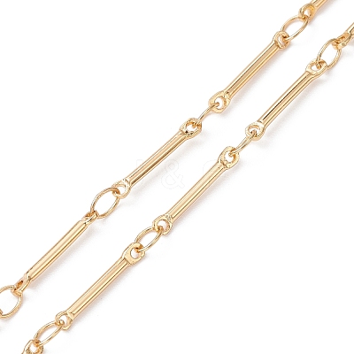 Brass Bar Link Chain Necklace Making AJEW-JB01188-01-1