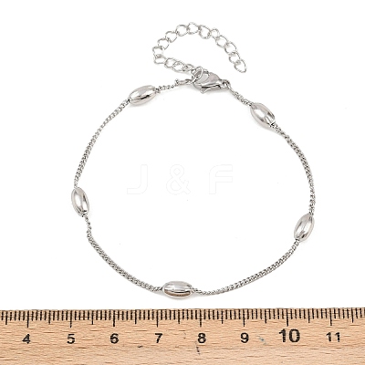 201 Stainless Steel Curb Chain Bracelets for Women BJEW-G767-01A-P-1