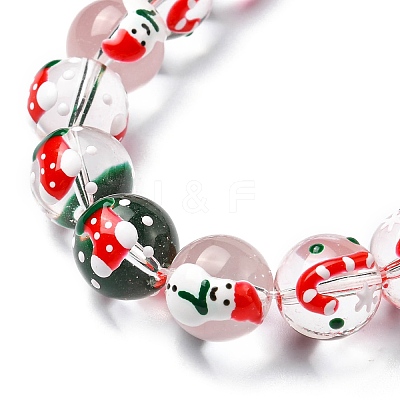 Christmas Theme Transparent Glass Beads Strands LAMP-A154-02A-1