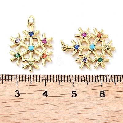 Rack Plating Brass Micro Pave Colorful Grade AAA Cubic Zirconia Pendants X-KK-M280-05G-1