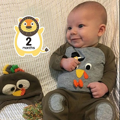 1~12 Months Number Themes Baby Milestone Stickers DIY-H127-B10-1