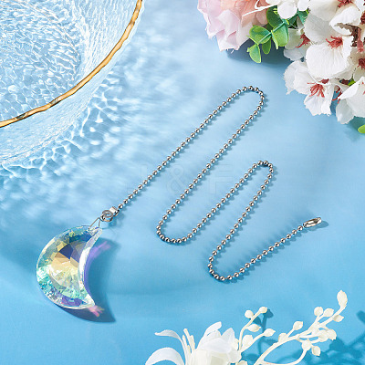 1Pc Glass Ceiling Fan Pull Chain Extenders HJEW-TADJ0001-05B-1