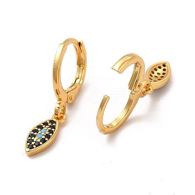 Rack Plating Brass Micro Pave Cubic Zirconia Leverback Earrings EJEW-P221-34G-1