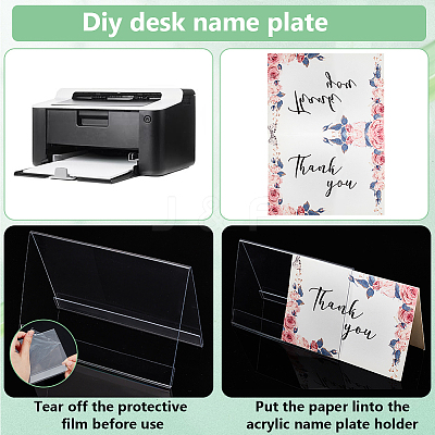 Name Plastic Table Top Display Stand ODIS-WH0070-86B-1