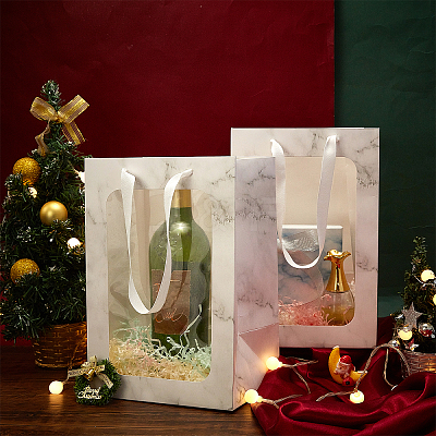 Flower Bouquet Paper Gift Bags ABAG-WH0005-46C-05-1
