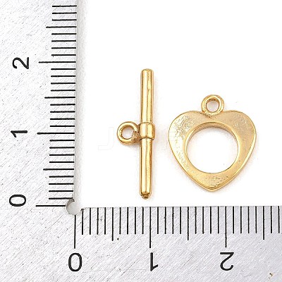 Heart Brass Toggle Clasps KK-G548-43G-05-1