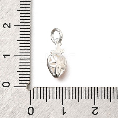 925 Sterling Silver Dark Orange Enamel Charms STER-H116-01B-S-1