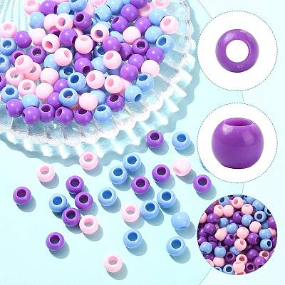 180Pcs 3 Colors Opaque Acrylic European Beads Beads SACR-FS0001-53-1