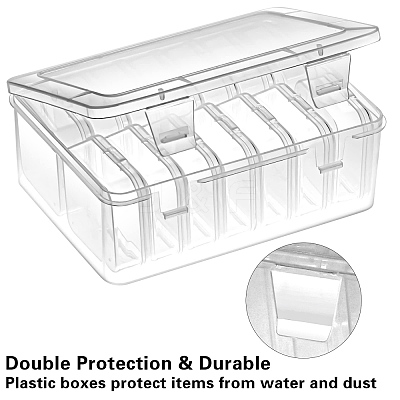 Rectangle PP Plastic Bead Organizer Storage Boxes PW-WG49079-01-1