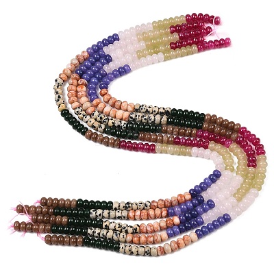 Natural Red Netstone & Dyed White Jade & Dalmatian Jasper Beads Strands G-Z135-C04-1
