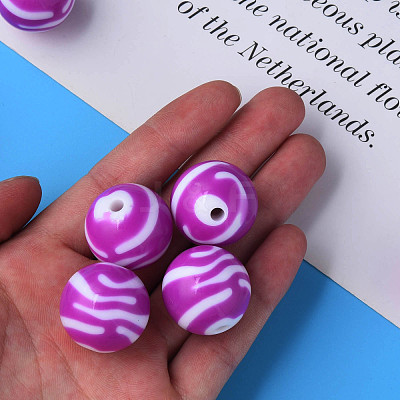 Opaque Striped Acrylic Beads MACR-S373-27C-02-1