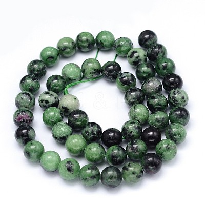 Round Natural Ruby in Zoisite Bead Strands G-F222-11-8mm-1