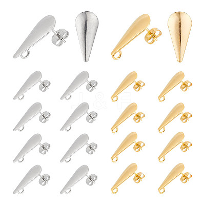 304 Stainless Steel Stud Earring Findings STAS-UN0003-10-1