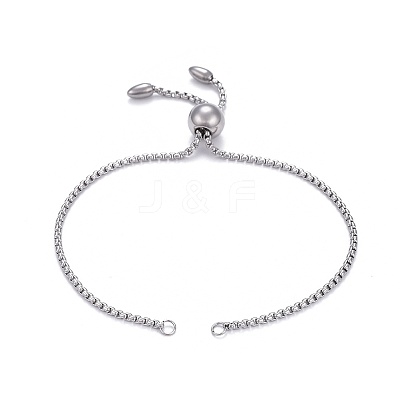 Tarnish Resistant 304 Stainless Steel Slider Bracelet/Bolo Bracelets Making MAK-L024-01P-1
