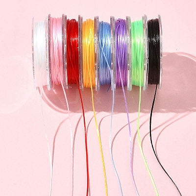 8 Rolls 8 Colors Strong Stretchy Beading Elastic Thread EW-FS0001-02-1