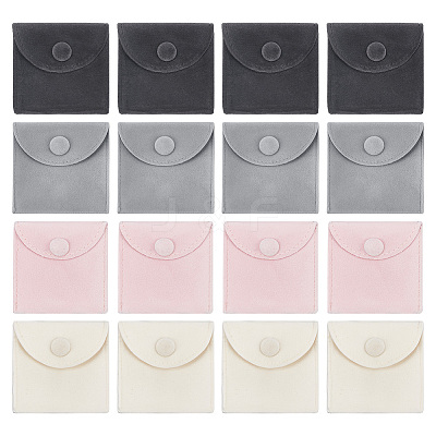 20Pcs 4 Colors Square Velvet Jewelry Bags TP-NB0001-56-1