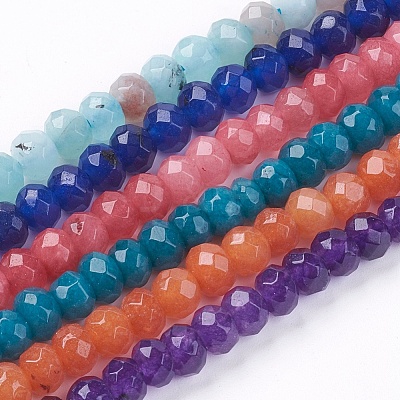 Natural White Jade Bead Strands G-R171-4x6mm-M-1