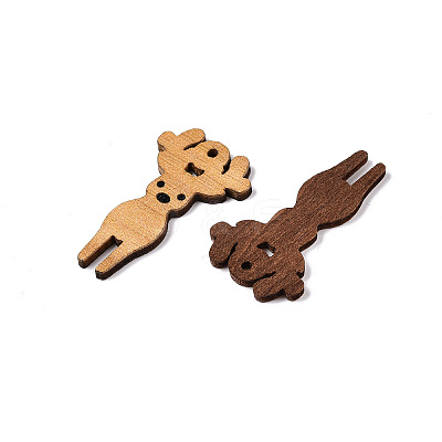 Printed Poplar Wood Pendants FIND-N005-74E-1